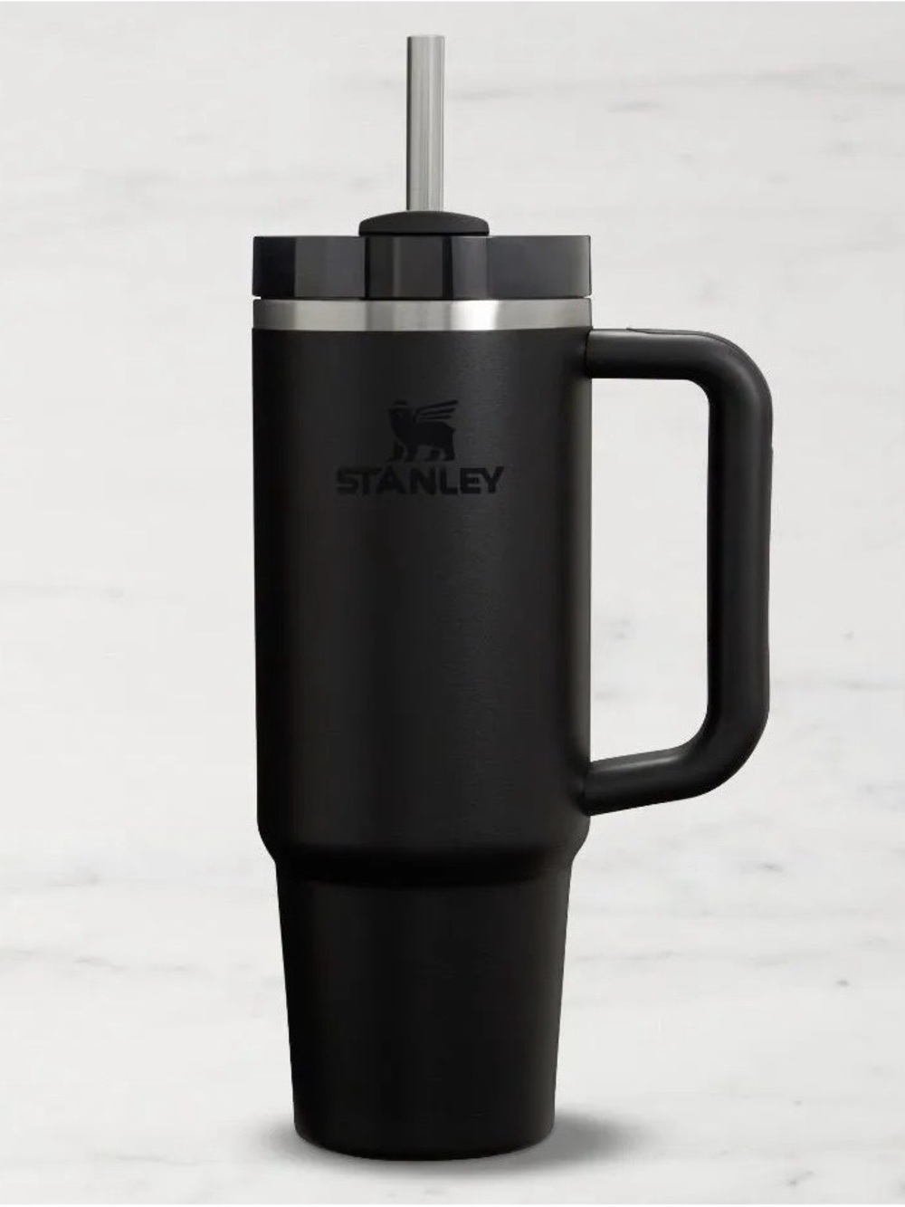 Stanley Matte Black Travel 40oz Tumbler with Handle and Straw